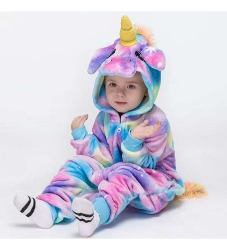 Pijama, Enterizo  Unicornio Tye Die Estilo Kigurumi.