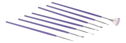. Conjunto De Pincéis Roxos Para Nail Art: Acrílico,