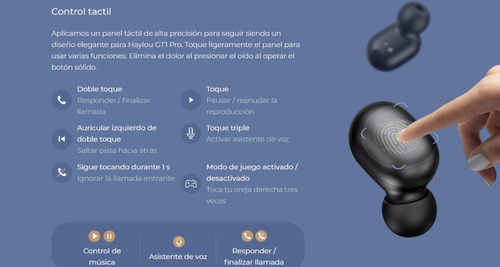 Auricular Haylou Gt1 Pro Bluetooth Inalámbrico Táctil