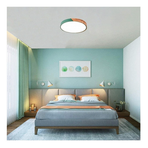 Imagen 4 de 6 de Lámpara led de pared, techo Serlux Panel LED Redondo Cerchio 18W color verde 220V-240V por 1 unidad