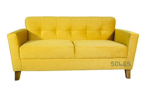 Sillón Vintage Escandinavo 2cp 1,60mt Tapizado En Pana 