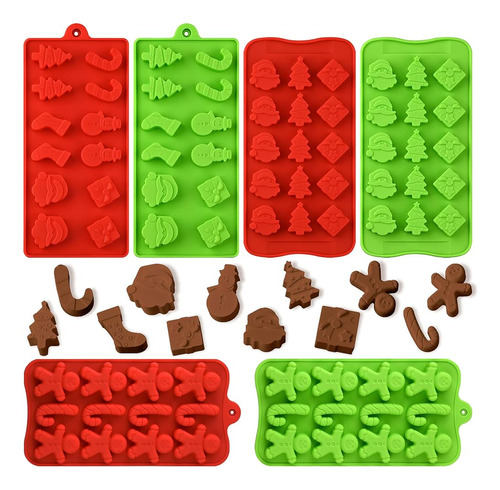 Moldes Navideños De Silicona Para Chocolate Y Dulces, Paquet