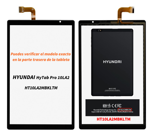 Cristal Tactil Touch Para Hyundai Hytab Pro 10la2 Ht10la2mbkltm H06.5220.001 / Teclast P10 Hd 4g / Teclast P10s Lte / 45 Pines (no Es Compatible Con La Versión De 51 Pines)