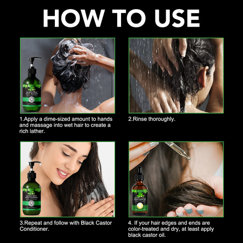 Shampoo Cuidado Capilar Ricino Negro Biotina Fortalecedor