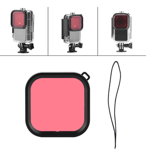 Filtro De Câmera De Mergulho Subaquático, À Cor De Rosa