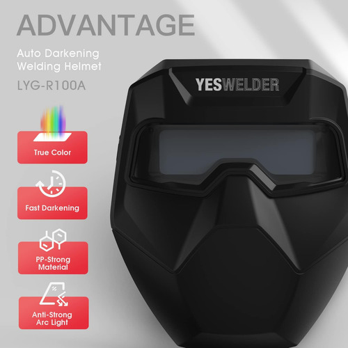 Yeswelder True Color Auto Darking Gafles De Soldadura, Rango