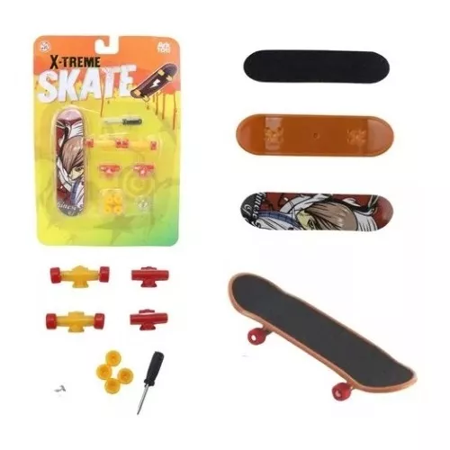 Brinquedo Skate De Dedo De Plástico X- Treme 3 Peças