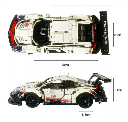 Carros Esportivos Blocos De Montar Porsche 911 Rsr 1580peças