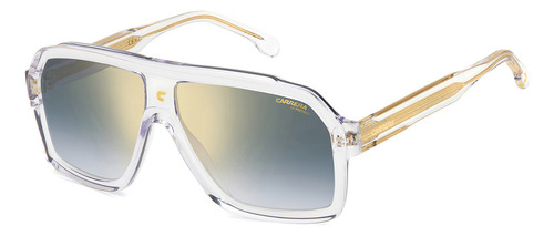 Anteojos De Sol Carrera Carrera 1053/s 2059190wm60a8 Eg, Diseño Mirror Con Marco Color Crystal, Lente Azul De Acetato Espejada, Varilla Crystal