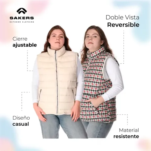 Chaleco Tallas Extra Grande Para Dama Sakers Reversible