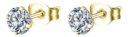 Par Brinco Ponto Luz Cristal Pedra Zircônia Banhado Ouro 18k