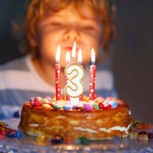 10 Velas Con Números De Pastel De Cumpleaños, Números Del 0