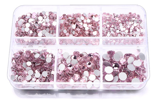 Rhinestones De Vidrio Ss6-ss20 Uñas, Caja 6 Compartimientos