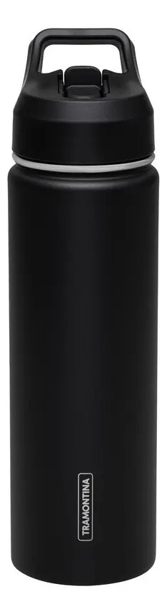 Botella térmica Tramontina Thermo Hydration 650 ml negra