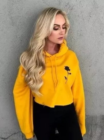 moletom amarelo cropped