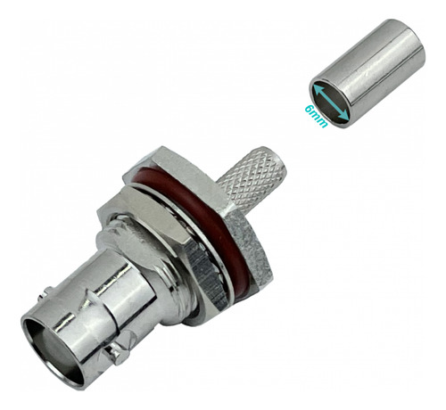 Bnc-hembra Lmr195 Rg58 13mm-diamet Panel Conector Crimpeable