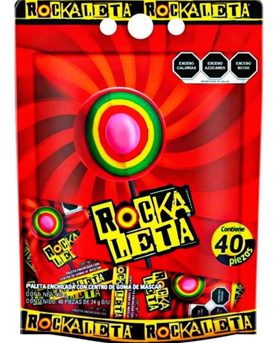 Paleta Rockaleta Sonric's® Sabor Original Con 40 Piezas