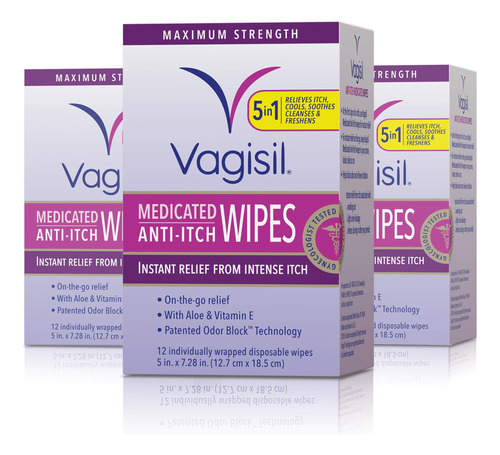 Toallitas Íntimas Femeninas Vagisil Anti-picazón Mediced X36