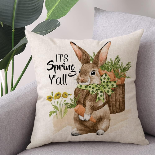 Cubiertas De Almohada De Pascua Gujiahone Spring 18x18 De 2