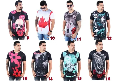 Kit 10 Camisas Masculinas Estampadas Longline Swag Atacado Frete