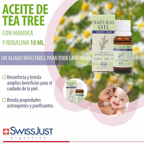 Imagen 3 de 3 de Aceite De Tee Tree Swiss Just Retiro Y Envio