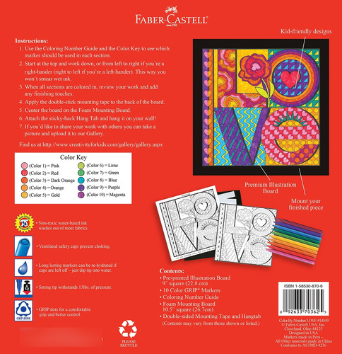 Faber-castell Kit Arte Amor Color Numero Manualidad Para