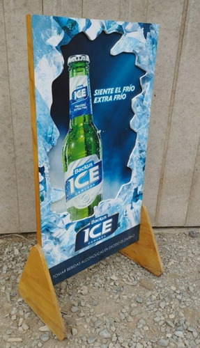 Pizarra Publicitaria Para Exhibidor De Cerveza Ice Backus