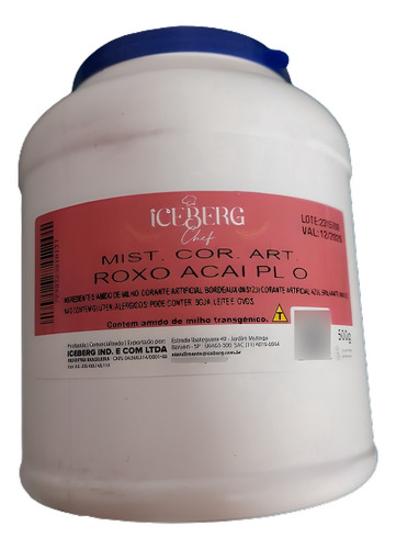 Corante Em Pó Roxo Açai 500g - Iceberg