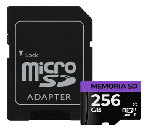 Tarjeta Memoria Micro Sd Xc 256 Gb Clase 10 Cámara Seguridad