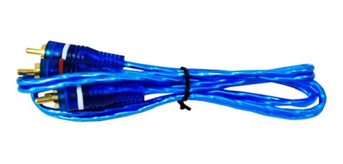 Imagen 2 de 3 de Cable Rca 2 Pulgadas Macho Oro Azul 6 Metros