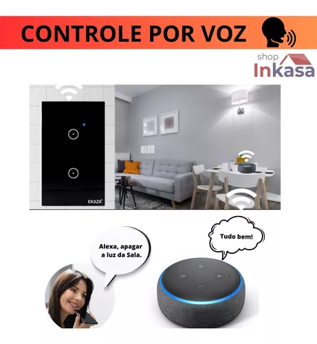 Interruptor Zigbee Inteligente 2 Botões Smart Touch Alexa