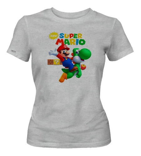 Camiseta Super Mario Bros Poster Colores Dama Mujer Ikrd