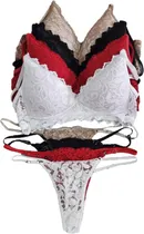 Comprar 3 Conjuntos Encaje Triangulo Soft Ropa Interior X Mayor
