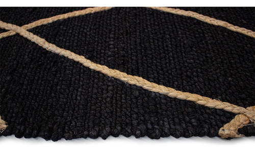 Tapete Decorativo Yute Dib Hessian 190x280 Cm Modelo Black Ancho 190 Cm Color Negro Largo 280 Cm