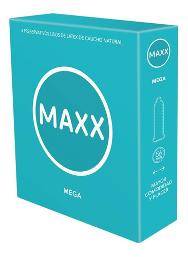 Preservativos Maxx Mega 56 Mm Mas Ancho 12 Cajitas X 3