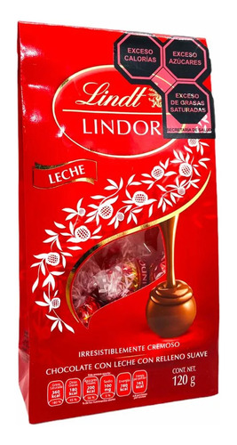 Chocolate Lindt Lindor Bolsa Leche 120g