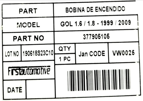 Bobina Encendido Vw Saveiro Gol Parati 1.6 1.8 1999 A 2009