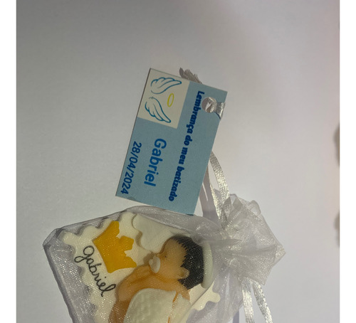 15 Lembrancinhas Anjo,batizado Imã Ou Chaveiro Biscuit
