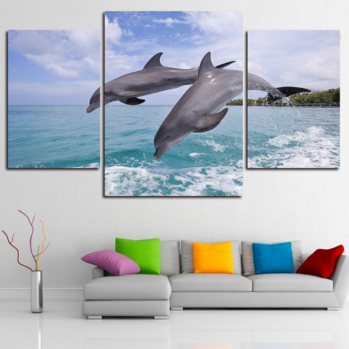 Cuadros Tripticos Modernos Animales Delfines
