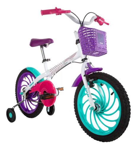 Kit Bicicleta Infantil Aro 16 Ceci (2022) Com Capacete Rosa