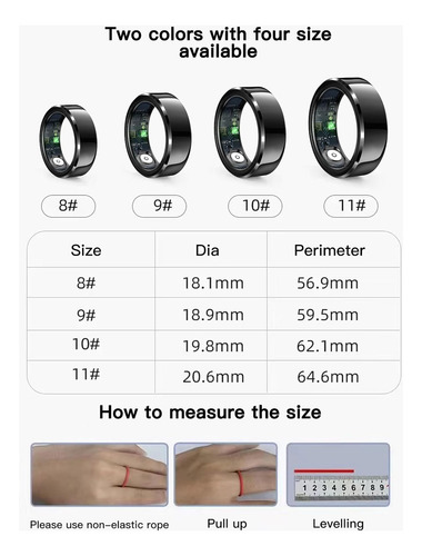 Anillos Inteligentes Para Hombres Monitor De Frecuencia Card