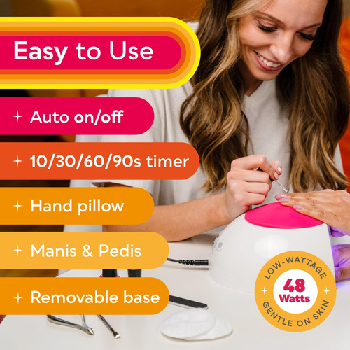 Lámpara De Uñas Uv Sunuv Sun2c De 48 W Con 4 Ajustes De Temp
