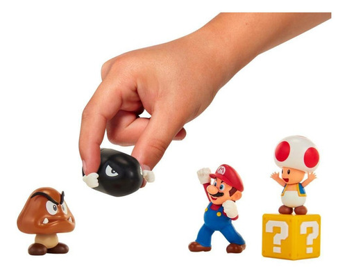 Boneco Super Mário Conjunto Cenário Planície Das Bolotas