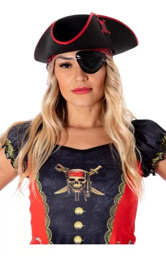 Fantasia De Pirata Sexy,piratinha,caribe,com Chapeu,kit 4pç - Loja Fantasia  Bras