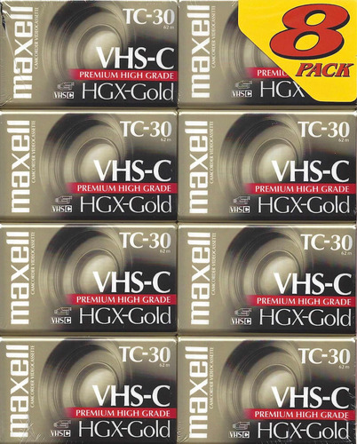 Maxell Tc-30 Videocámara Vhs-c Hgx-gold Premium High 8 Pack