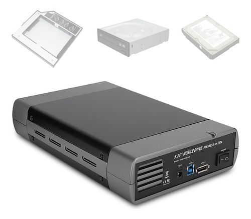 Caja De Unidad Óptica Externa Usb3.0 De 5.25 Pulgadas Caja D