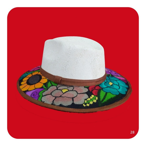 Imagen 3 de 10 de Elegante Sombrero Artesanal De Gamuza Bordado Mediano 3