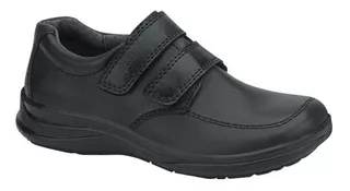 Zapato Escolar De Piel Y Contactel Flexi Negro Niño 2113
