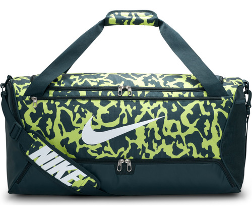 Maletin Nike Brasilia Duff 9.5 Cat Aop-negro/verde