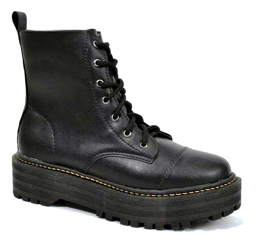 Bota Feminina Coturno Valesca Tratorado 0107 4604 Pto